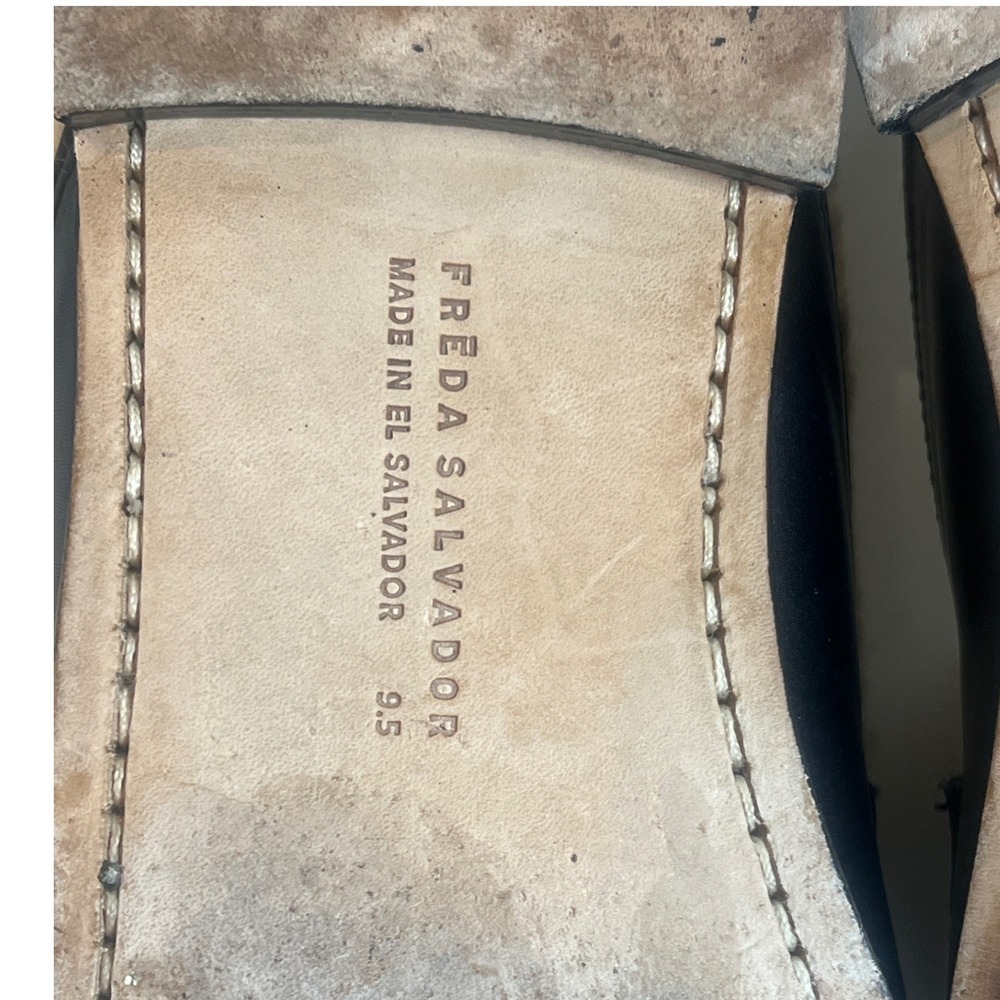 FREDA SALVADOR Temi Shearling Lined Mules Black Leather Penny Loafer Slides 9.5 - Picture 7 of 9